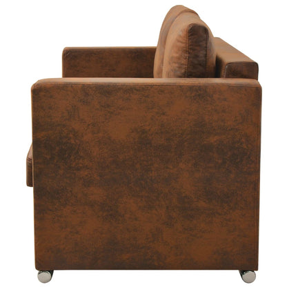 Divano a 2 Posti 137x73x82 cm in Pelle Scamosciata Artificiale | homemem39