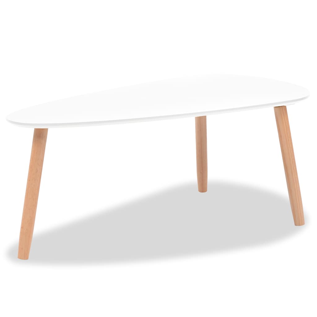 Set Tavolini Salotto 2pz in Legno Massello Massello Pino Bianco | homemem39