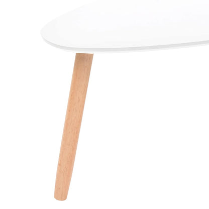 Set Tavolini Salotto 2pz in Legno Massello Massello Pino Bianco | homemem39