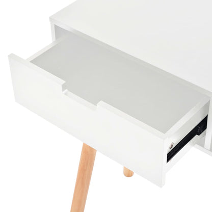 Tavolo Consolle in Legno di Pino Massello 80x30x72 cm Bianco | homemem39