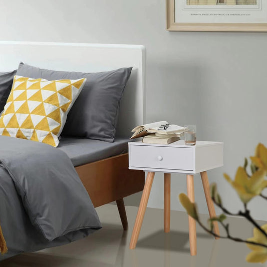 Comodini Set 2 pz in Massello di Pino 40x30x61 cm Bianchi - homemem39