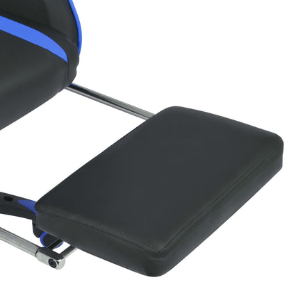 Sedia da Ufficio Racing Reclinabile con Poggiapiedi Blu - homemem39
