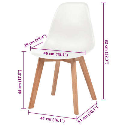 Sedie da Pranzo 4 pz Bianche in Plastica | homemem39