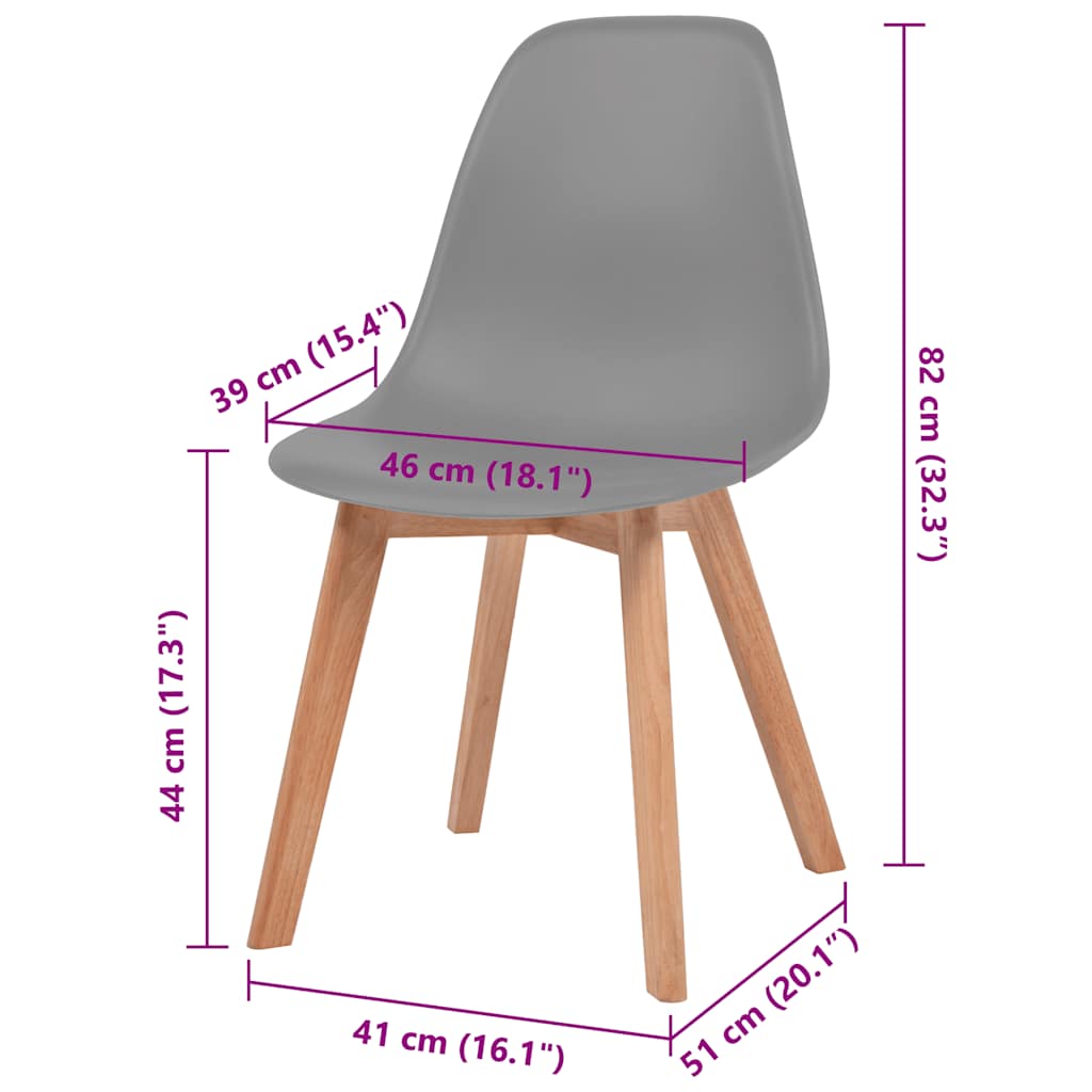 Sedie da Pranzo 2 pz Grigie in Plastica | homemem39