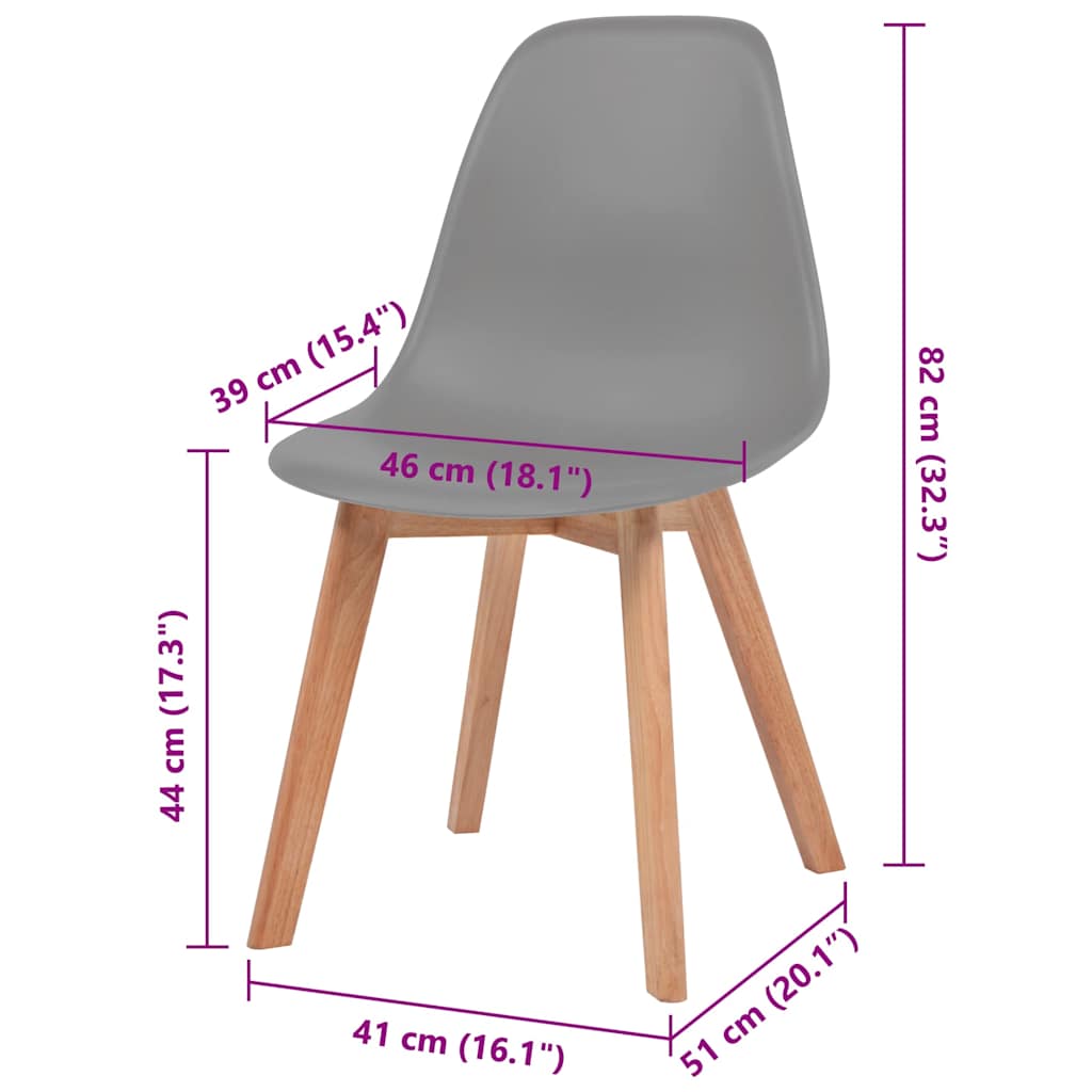 Sedie da Pranzo 4 pz Grigie in Plastica | homemem39
