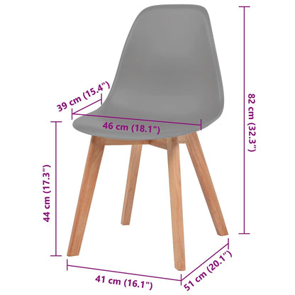 Sedie da Pranzo 4 pz Grigie in Plastica | homemem39