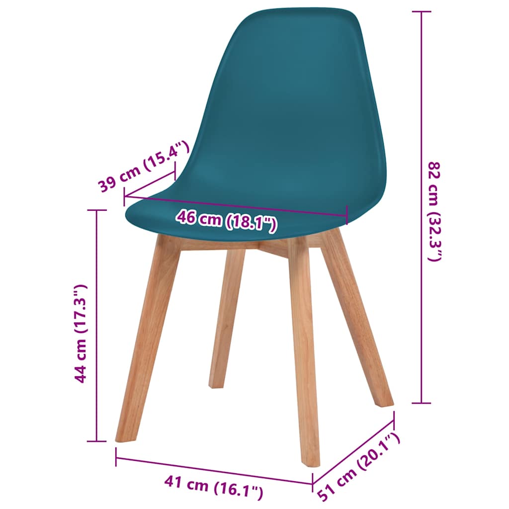 Sedie da Pranzo 2 pz Turchese in Plastica | homemem39