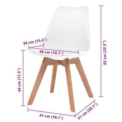 Sedie da Pranzo 4 pz Bianche in Plastica | homemem39