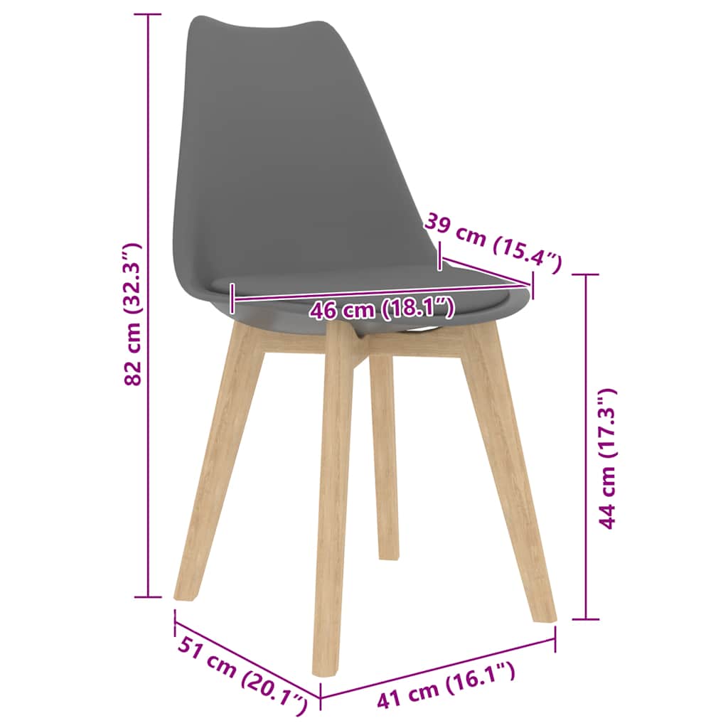 Sedie da Pranzo 2 pz Grigie in Plastica | homemem39