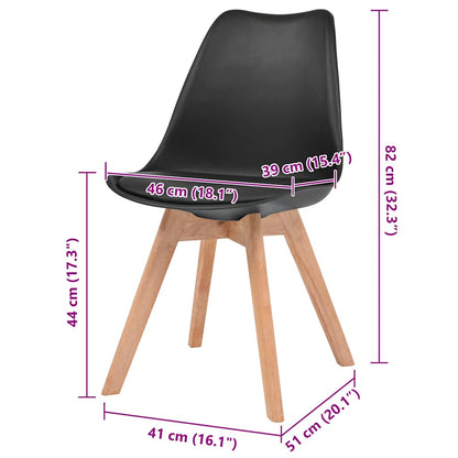 Sedie da Pranzo 4 pz Nere in Plastica | homemem39