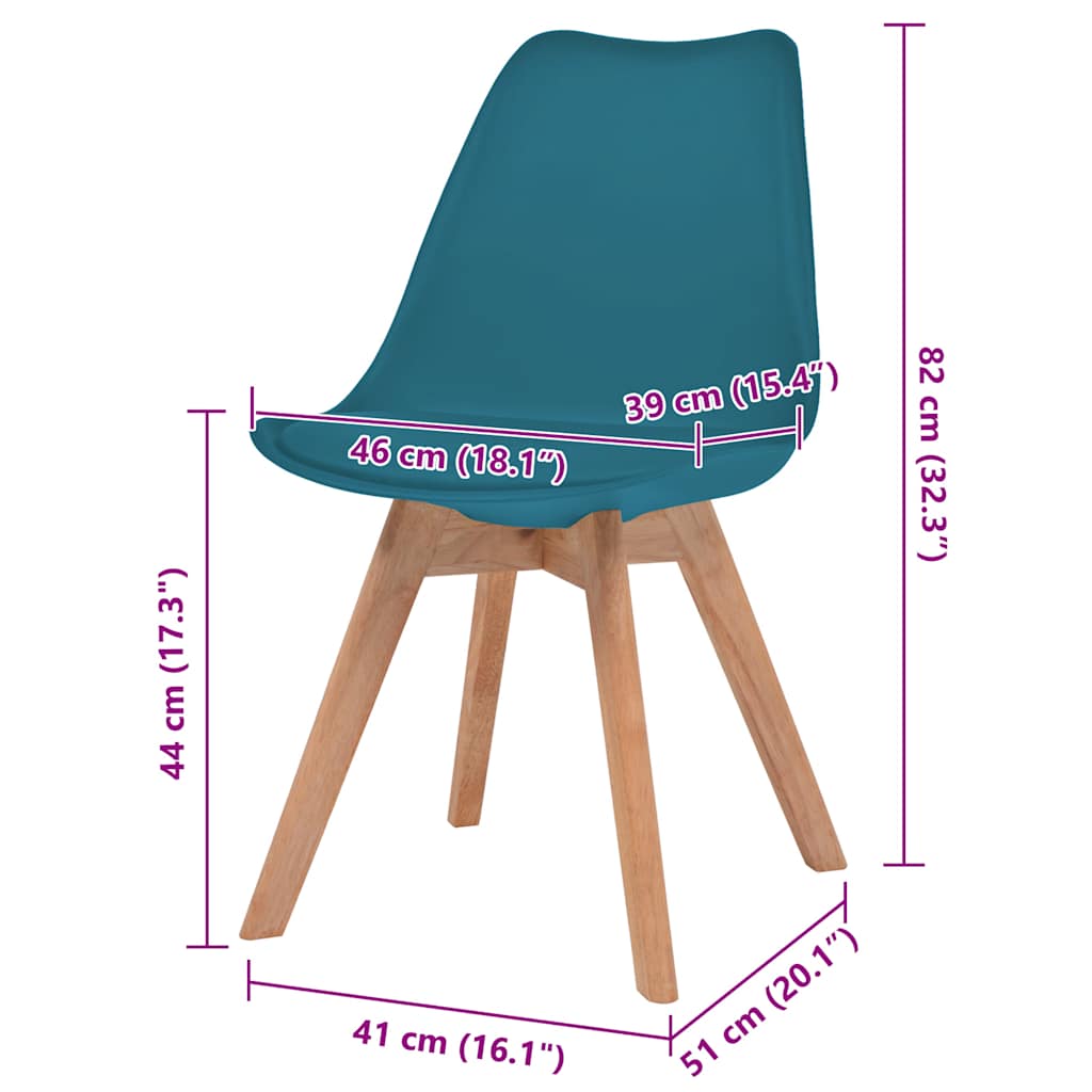 Sedie da Pranzo 2 pz Turchese in Plastica | homemem39