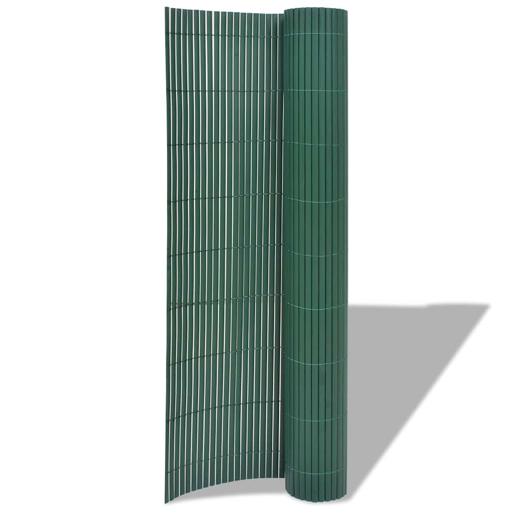 Double Sided Garden Fence in PVC 90x300 cm Green