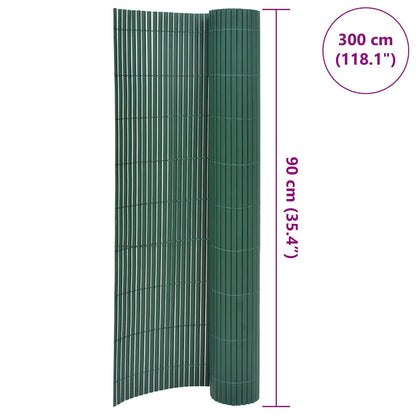 Double Sided Garden Fence in PVC 90x300 cm Green