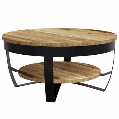 Tavolino da Salotto in Legno Massello Grezzo di Mango 65x32 cm | homemem39