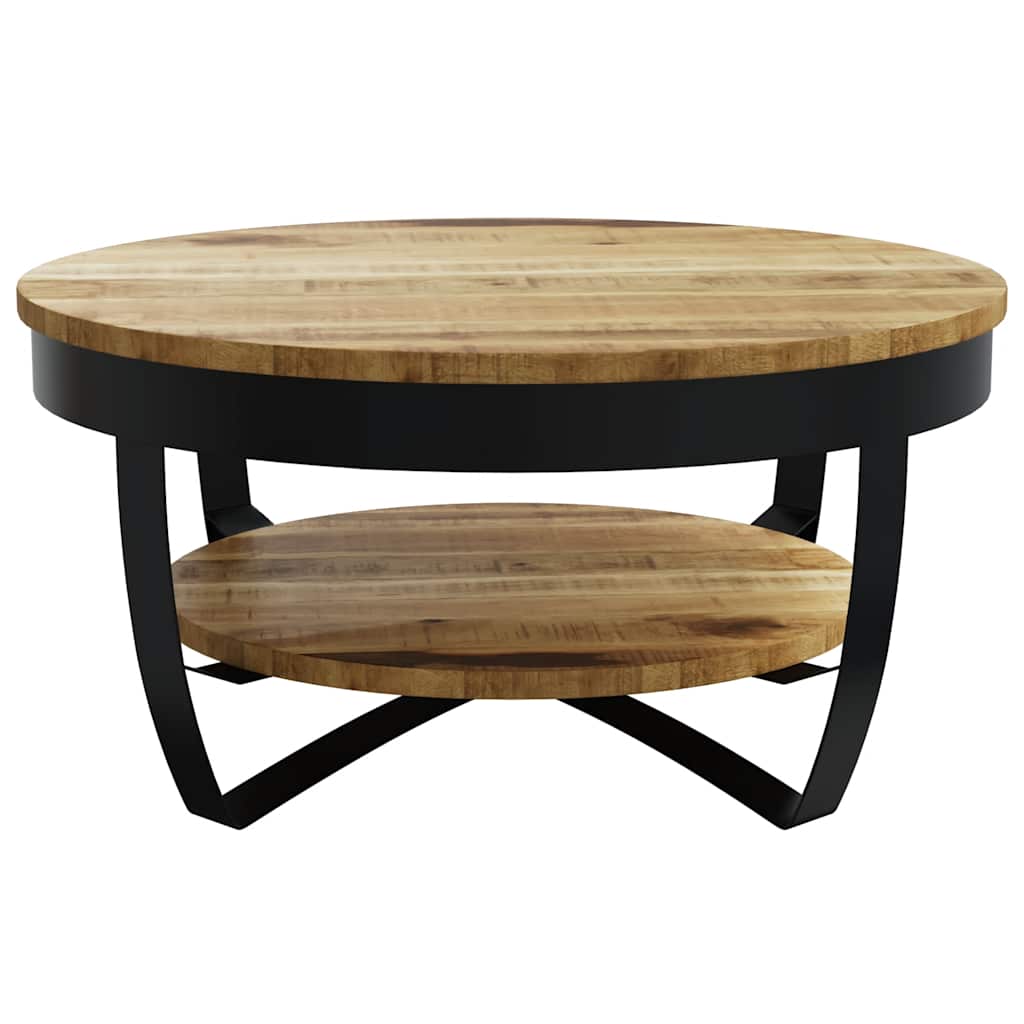Tavolino da Salotto in Legno Massello Grezzo di Mango 65x32 cm | homemem39