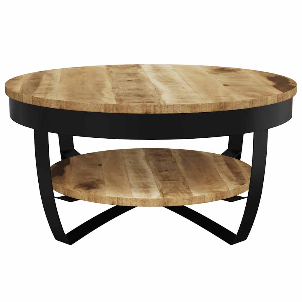 Tavolino da Salotto in Legno Massello Grezzo di Mango 65x32 cm | homemem39