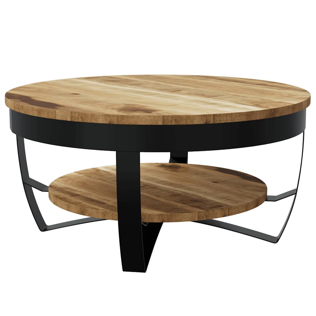 Tavolino da Salotto in Legno Massello Grezzo di Mango 65x32 cm | homemem39