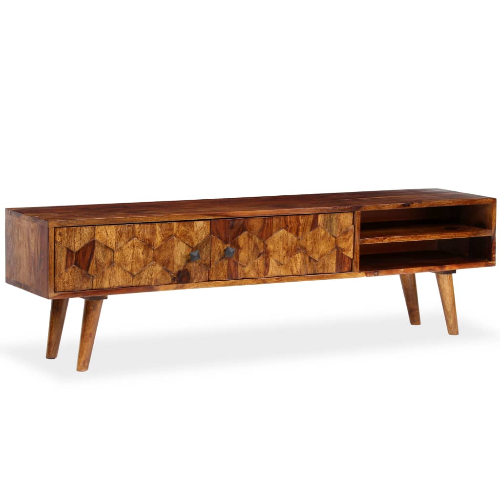 Mobile Porta TV in Legno Massello di Acacia 140x30x40 cm - homemem39