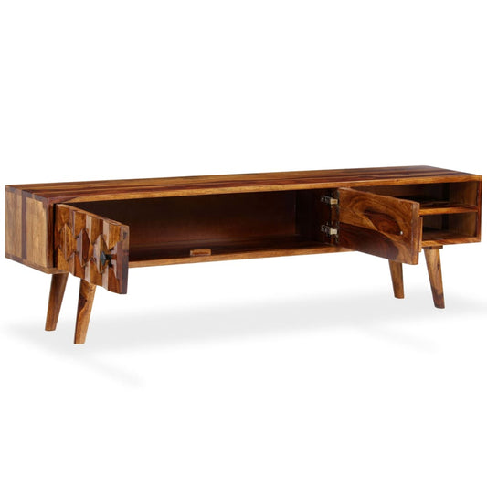 Mobile Porta TV in Legno Massello di Acacia 140x30x40 cm - homemem39
