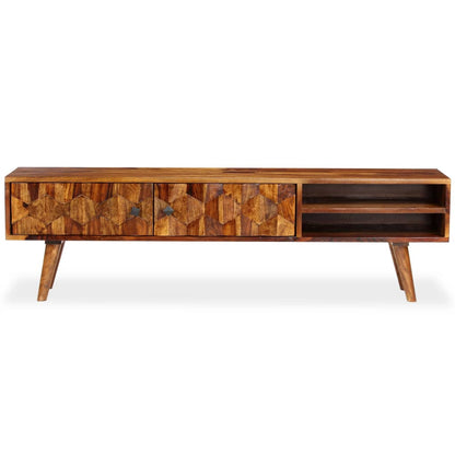 Mobile Porta TV in Legno Massello di Acacia 140x30x40 cm - homemem39