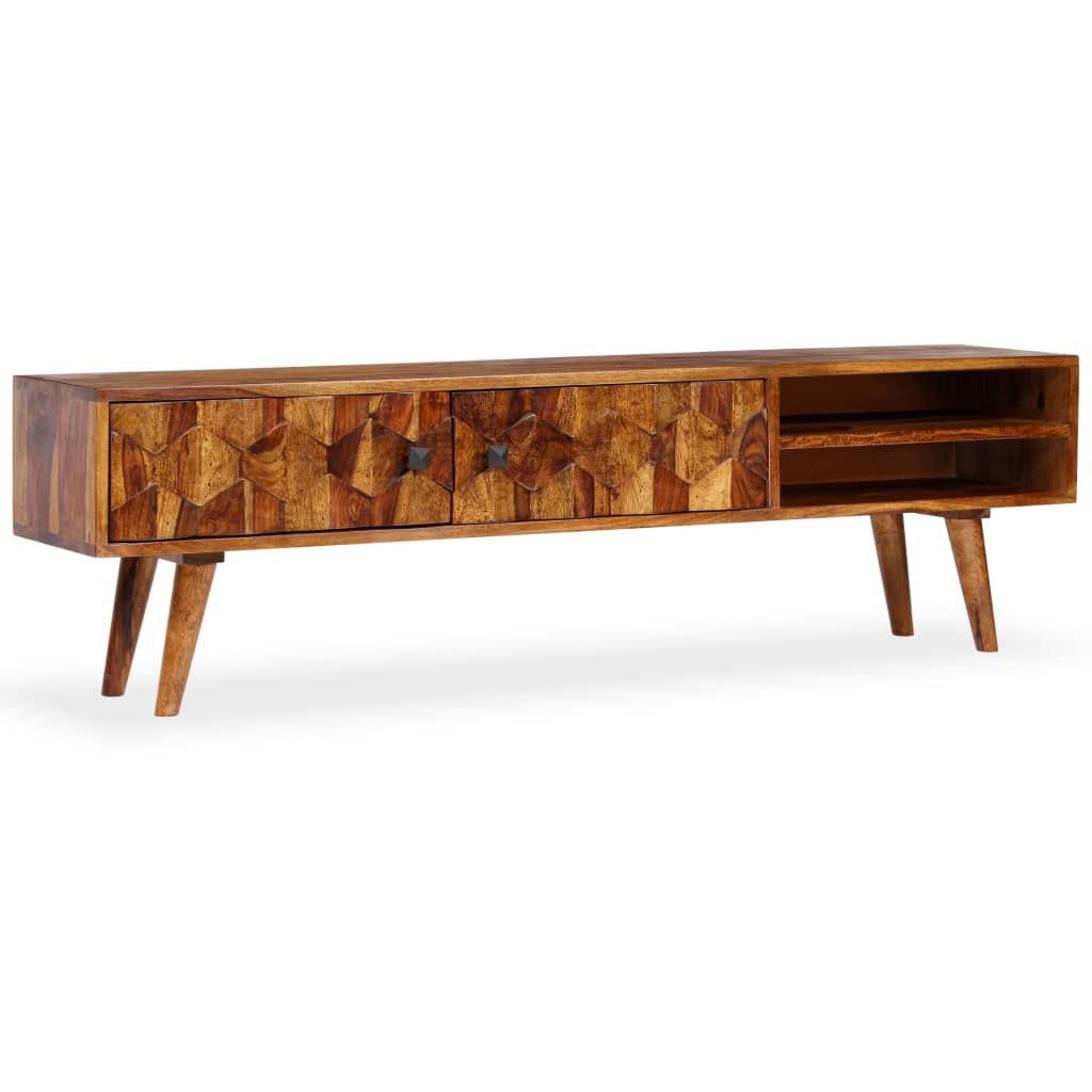 Mobile Porta TV in Legno Massello di Acacia 140x30x40 cm - homemem39
