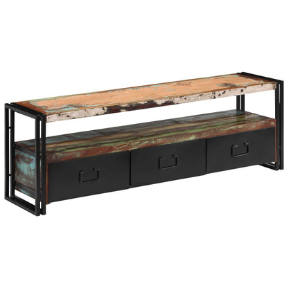 Mobile Porta TV in Legno Massello di Recupero 120x30x40 cm - homemem39