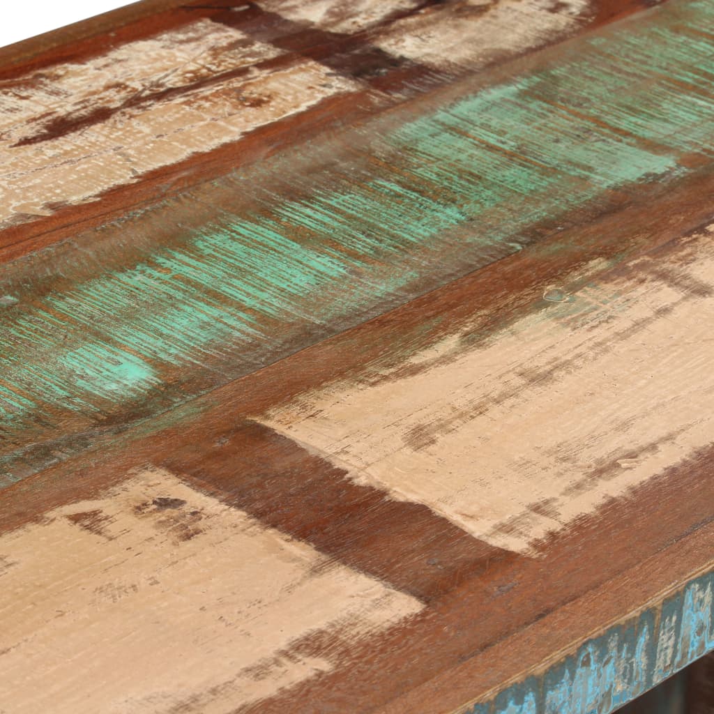 Scrivania a Colonna in Legno Massello di Recupero 140x50x77 cm