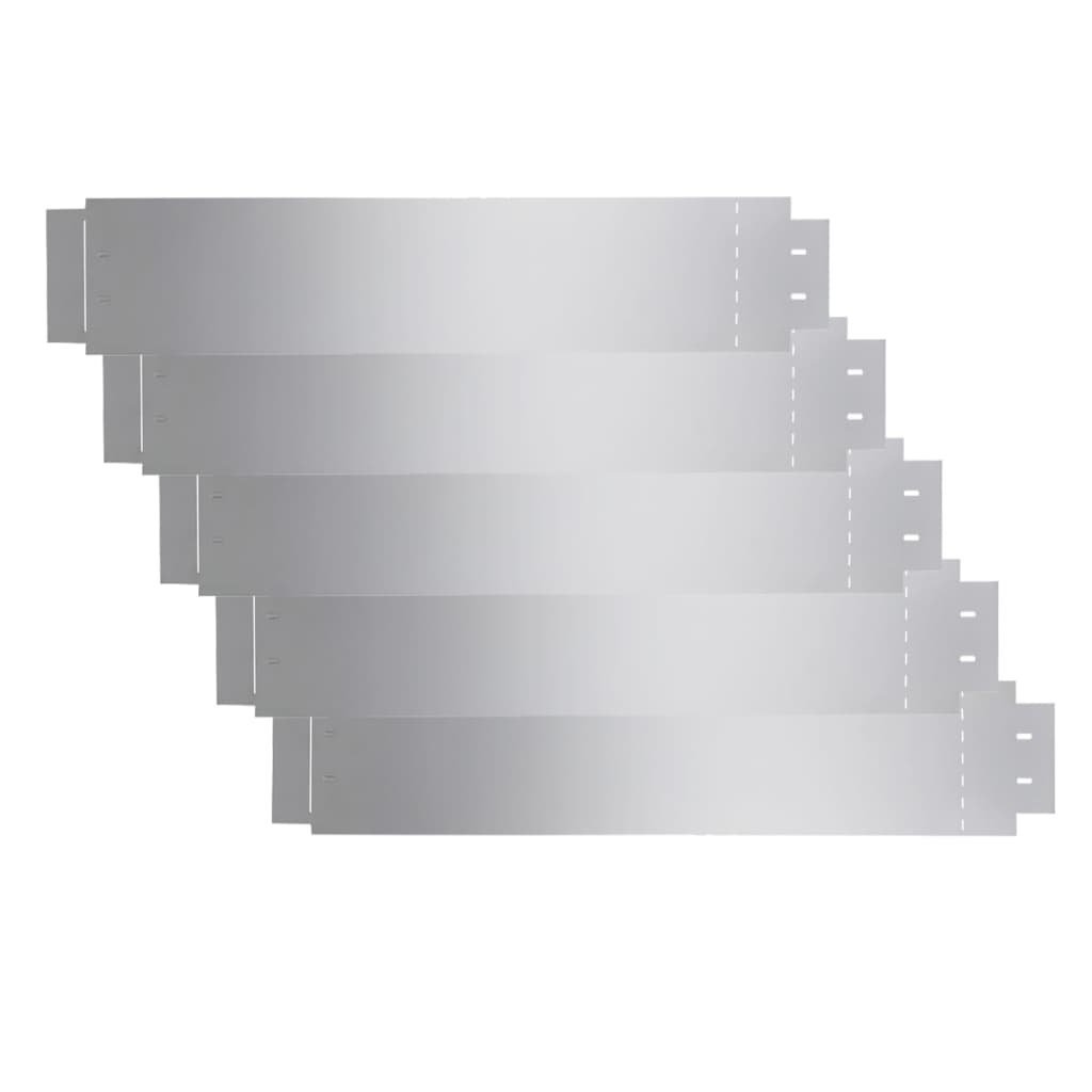 Pannelli di Recinzione per Prato 5 pz Acciaio Zincato 100x19 cm - homemem39
