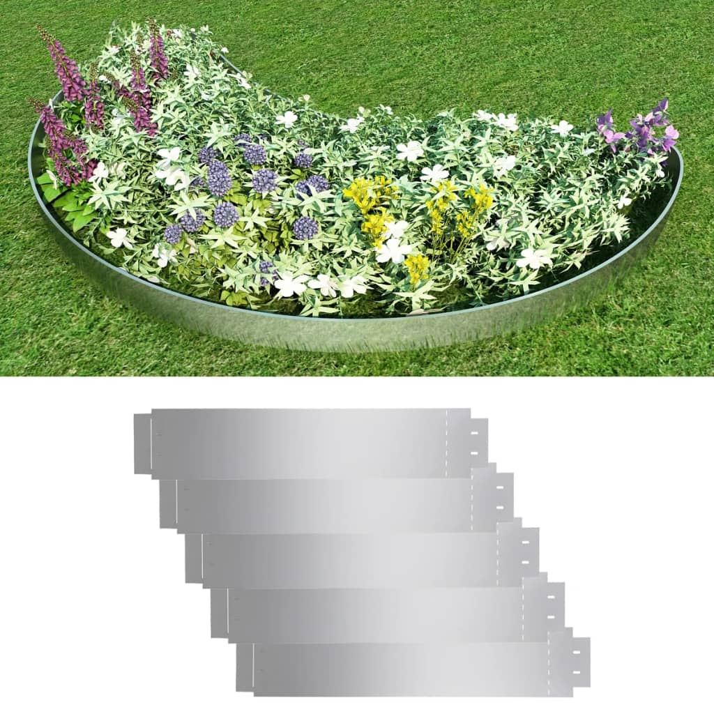 Pannelli di Recinzione per Prato 5 pz Acciaio Zincato 100x19 cm - homemem39
