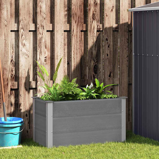 Letto Rialzato da Giardino in WPC 100x50x54 cm Grigio - homemem39