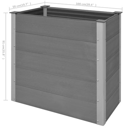 Letto Rialzato da Giardino in WPC 100x50x91 cm Grigio - homemem39