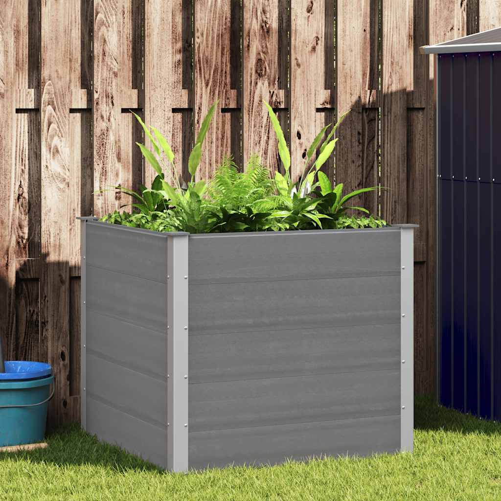 Letto Rialzato da Giardino in WPC 100x100x91 cm Grigio - homemem39