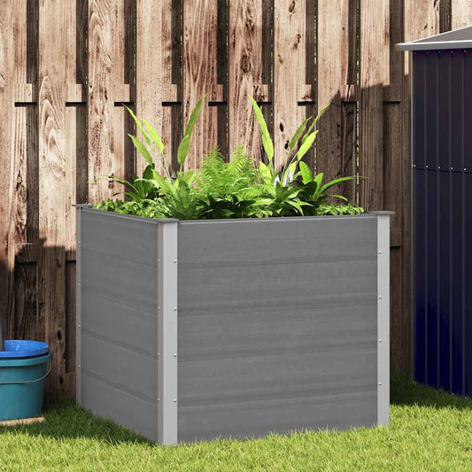 Letto Rialzato da Giardino in WPC 100x100x91 cm Grigio - homemem39
