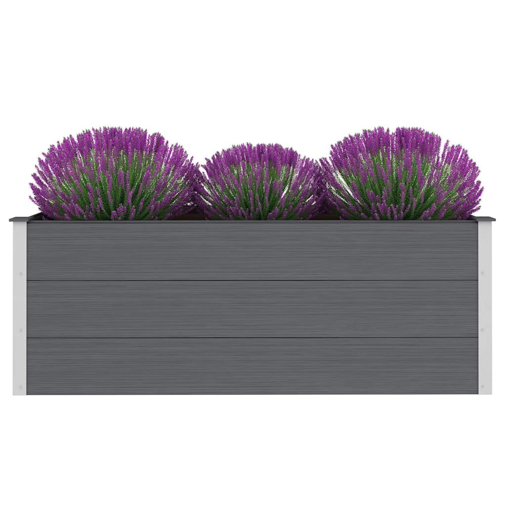 Letto Rialzato da Giardino in WPC 150x50x54 cm Grigio - homemem39