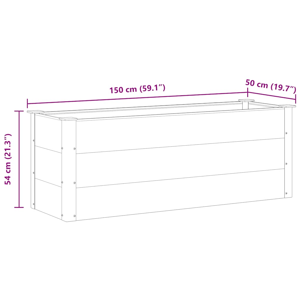 Letto Rialzato da Giardino in WPC 150x50x54 cm Grigio - homemem39