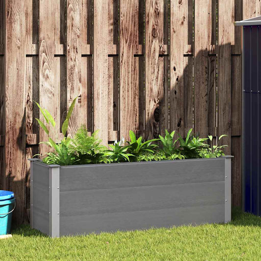 Letto Rialzato da Giardino in WPC 150x50x54 cm Grigio - homemem39