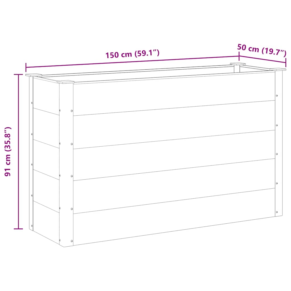 Letto Rialzato da Giardino in WPC 150x50x91 cm Grigio - homemem39