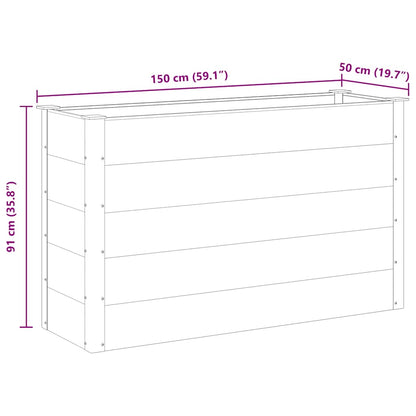 Letto Rialzato da Giardino in WPC 150x50x91 cm Grigio - homemem39