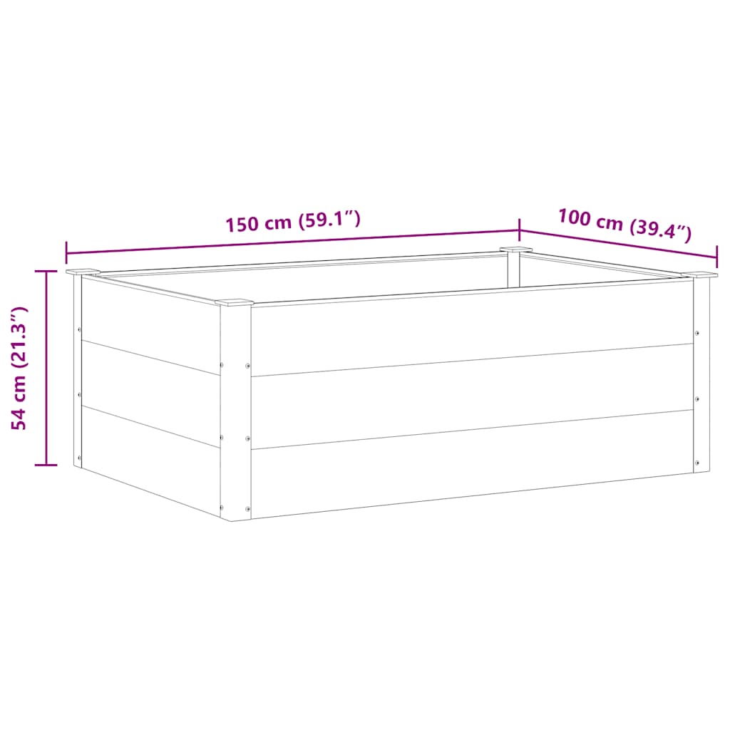 Letto Rialzato da Giardino in WPC 150x100x54 cm Grigio - homemem39