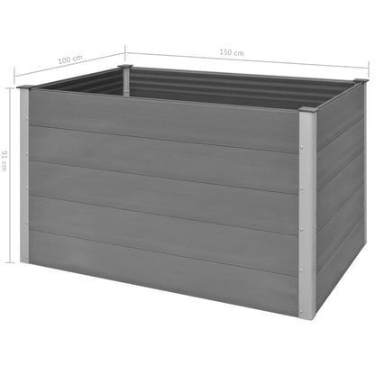 Letto Rialzato da Giardino in WPC 150x100x91 cm Grigio - homemem39