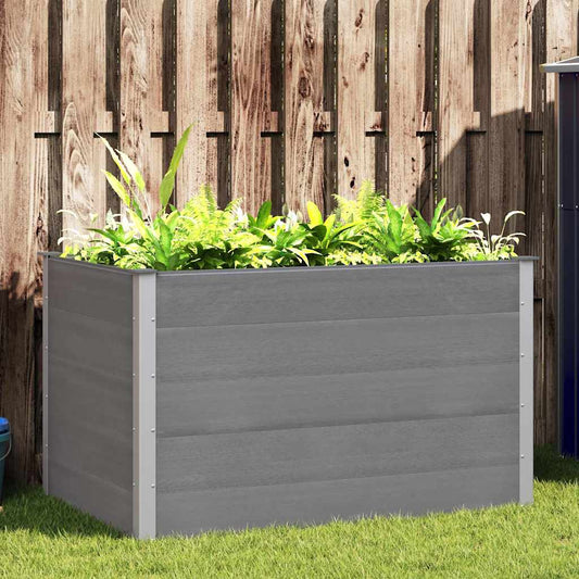 Letto Rialzato da Giardino in WPC 150x100x91 cm Grigio - homemem39