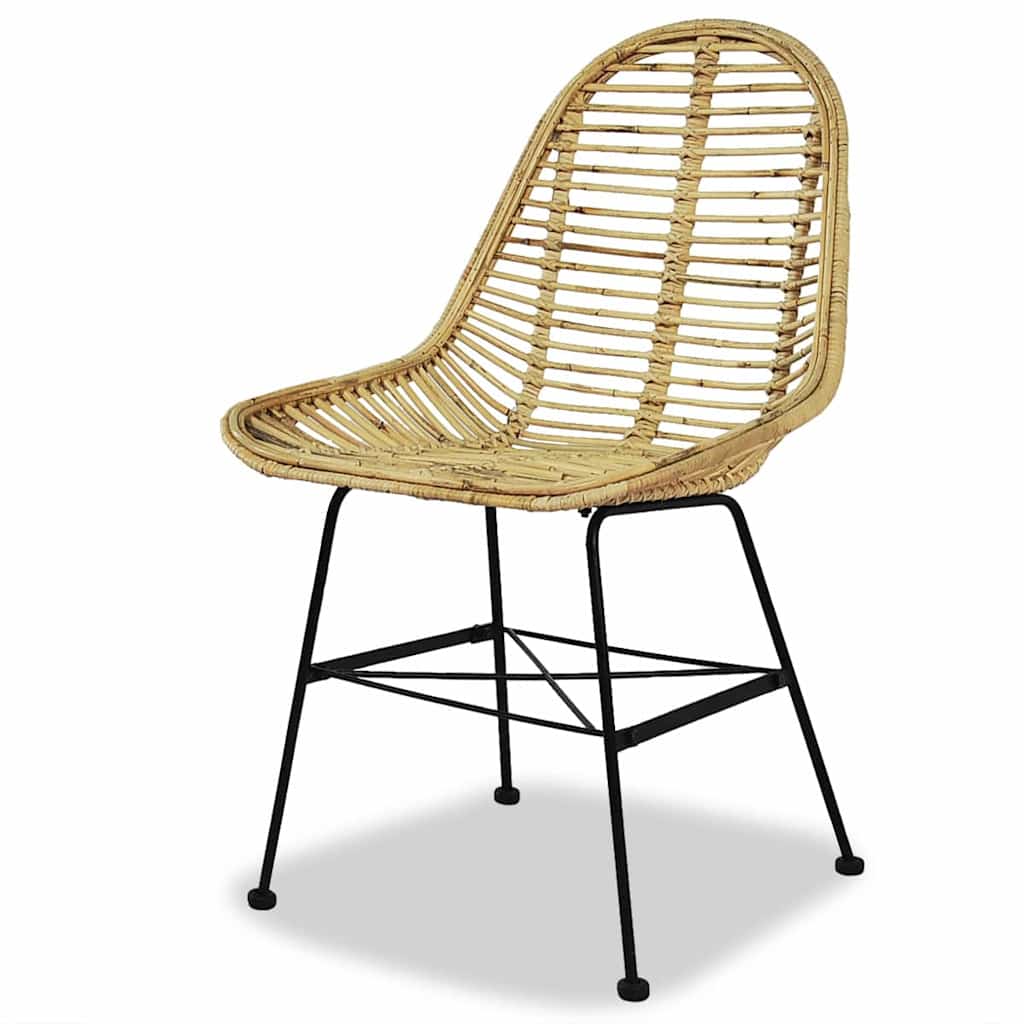 Sedie da Pranzo 2 pz in Rattan Naturale | homemem39