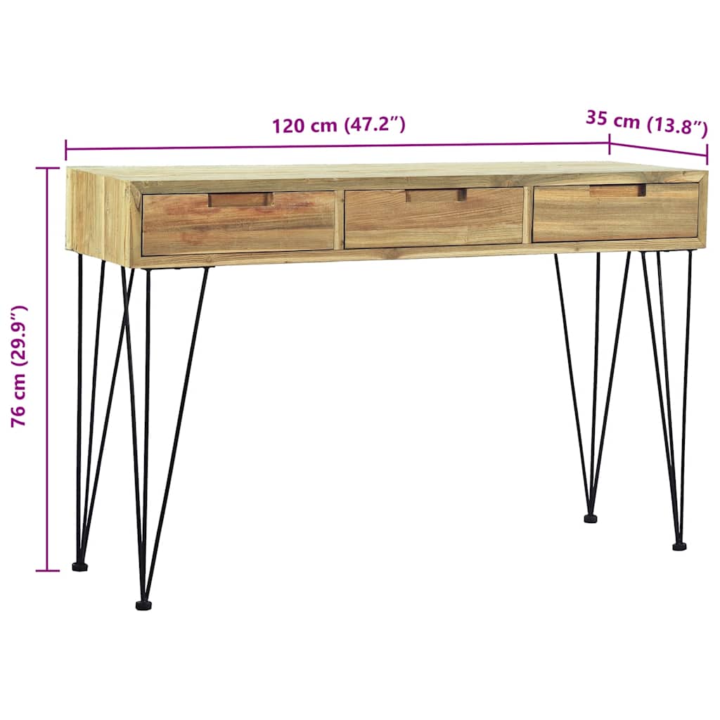Tavolo Consolle 120x35x76 cm in Legno Massello di Teak | homemem39