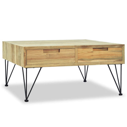 Tavolino da Salotto 80x80x40 cm in Legno Massello di Teak