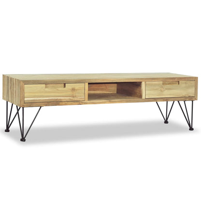 Mobile Porta TV 120x35x35 cm in Legno Massello di Teak - homemem39