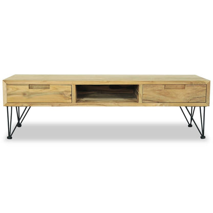 Mobile Porta TV 120x35x35 cm in Legno Massello di Teak - homemem39