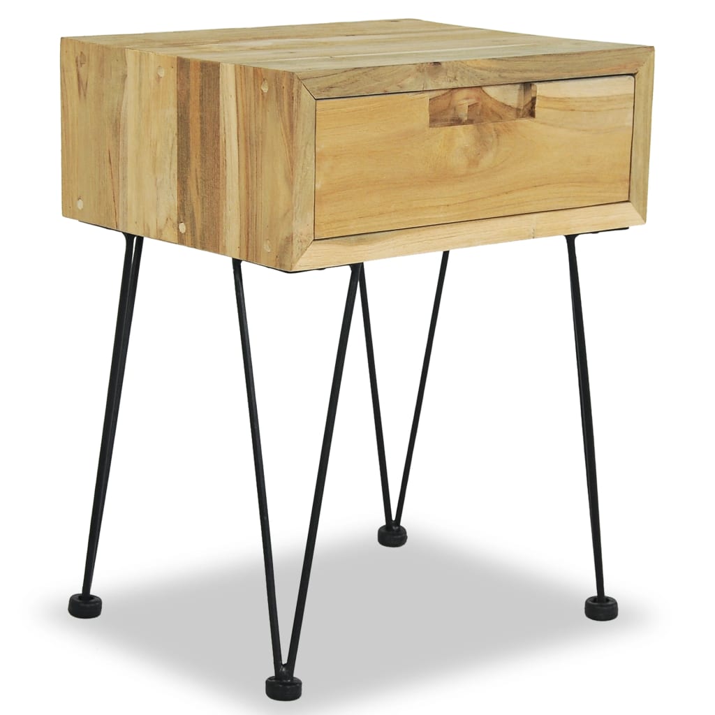 Comodino 40x30x50 cm in Legno Massello di Teak | homemem39