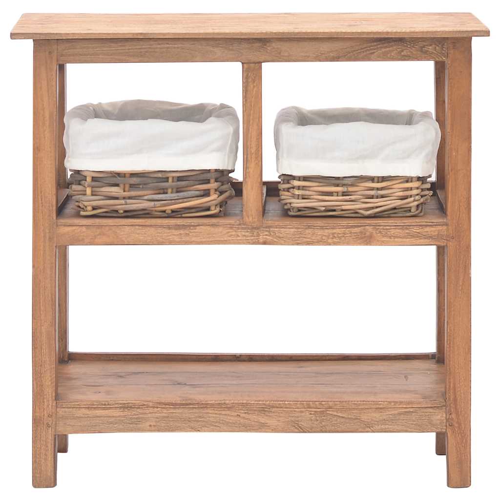 Tavolo Consolle in Legno Massello di Mogano 69x28x70 cm