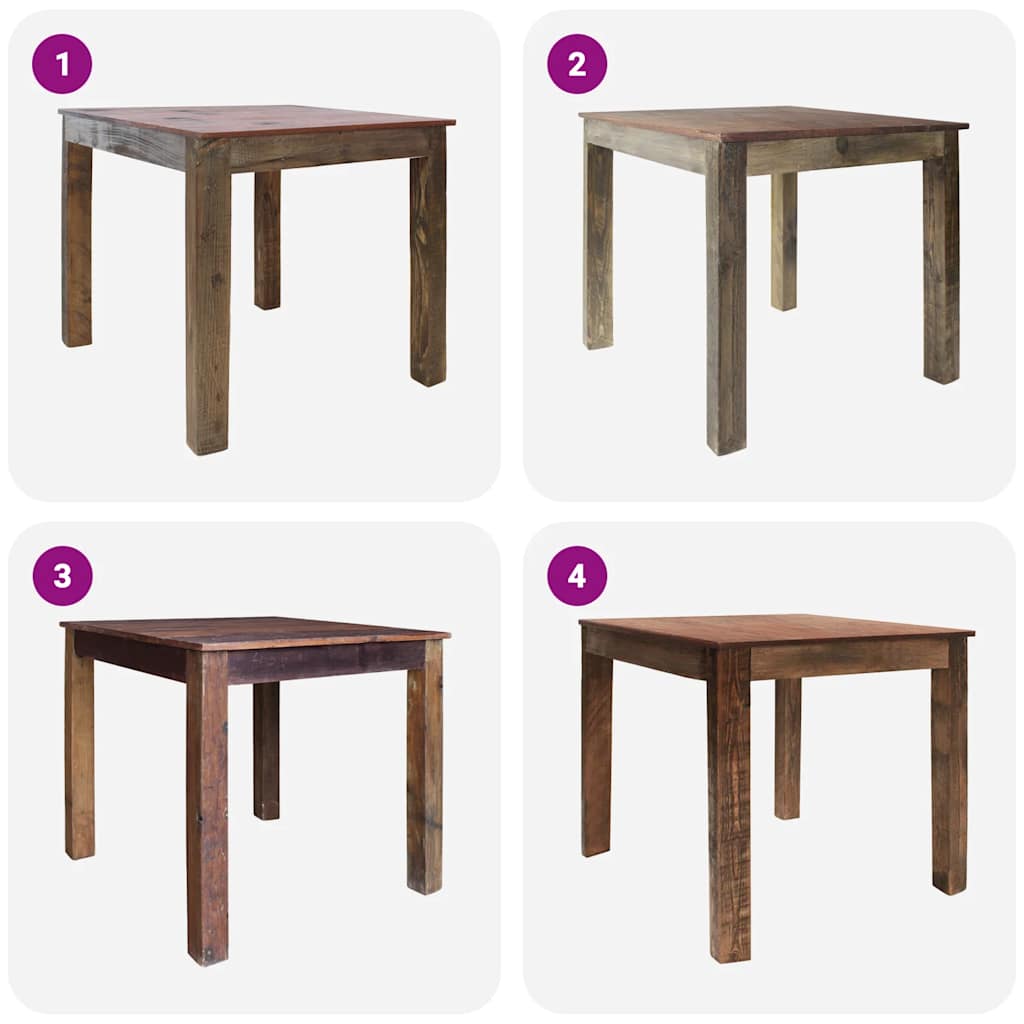 Tavolo da Pranzo in Legno Massello di Recupero Misto 82x80x76cm