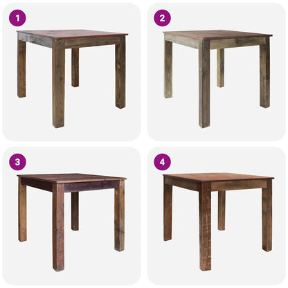 Tavolo da Pranzo in Legno Massello di Recupero Misto 82x80x76cm